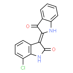 ChemSpider 2D Image | (3Z)-7-Chloro-3-(3-oxo-1,3-dihydro-2H-indol-2-ylidene)-1,3-dihydro-2H-indol-2-one | C16H9ClN2O2