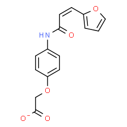 ChemSpider 2D Image | (4-{[(2Z)-3-(2-Furyl)-2-propenoyl]amino}phenoxy)acetate | C15H12NO5