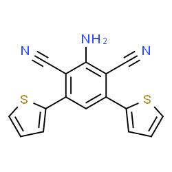 ChemSpider 2D Image | 2-Amino-4,6-di(2-thienyl)isophthalonitrile | C16H9N3S2