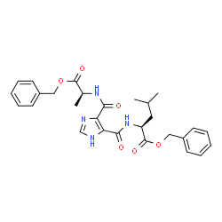 ChemSpider 2D Image | Benzyl N-[(4-{[(2S)-1-(benzyloxy)-1-oxo-2-propanyl]carbamoyl}-1H-imidazol-5-yl)carbonyl]-L-leucinate | C28H32N4O6