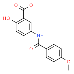 ChemSpider 2D Image | 2-Hydroxy-5-[(4-methoxybenzoyl)amino]benzoic acid | C15H13NO5