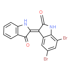 ChemSpider 2D Image | (3Z)-5,7-Dibromo-3-(3-oxo-1,3-dihydro-2H-indol-2-ylidene)-1,3-dihydro-2H-indol-2-one | C16H8Br2N2O2