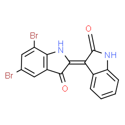 ChemSpider 2D Image | (3Z)-3-(5,7-Dibromo-3-oxo-1,3-dihydro-2H-indol-2-ylidene)-1,3-dihydro-2H-indol-2-one | C16H8Br2N2O2