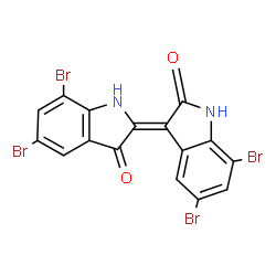 ChemSpider 2D Image | (3Z)-5,7-Dibromo-3-(5,7-dibromo-3-oxo-1,3-dihydro-2H-indol-2-ylidene)-1,3-dihydro-2H-indol-2-one | C16H6Br4N2O2