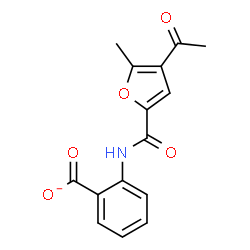 ChemSpider 2D Image | 2-[(4-Acetyl-5-methyl-2-furoyl)amino]benzoate | C15H12NO5