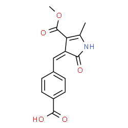 ChemSpider 2D Image | 4-{(Z)-[4-(Methoxycarbonyl)-5-methyl-2-oxo-1,2-dihydro-3H-pyrrol-3-ylidene]methyl}benzoic acid | C15H13NO5