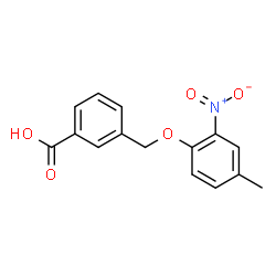 ChemSpider 2D Image | 3-(4-METHYL-2-NITROPHENOXYMETHYL)BENZOIC ACID | C15H13NO5