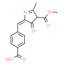 ChemSpider 2D Image | 4-{(E)-[4-(Methoxycarbonyl)-5-methyl-3-oxo-3,4-dihydro-2H-pyrrol-2-ylidene]methyl}benzoic acid | C15H13NO5