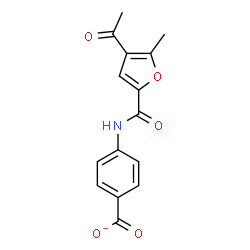 ChemSpider 2D Image | 4-[(4-Acetyl-5-methyl-2-furoyl)amino]benzoate | C15H12NO5