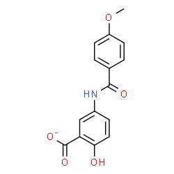 ChemSpider 2D Image | 2-Hydroxy-5-[(4-methoxybenzoyl)amino]benzoate | C15H12NO5