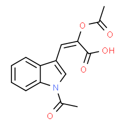 ChemSpider 2D Image | 2-Acetoxy-3-(1-acetyl-1H-indol-3-yl)-acrylic acid | C15H13NO5