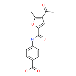 ChemSpider 2D Image | 4-[(4-Acetyl-5-methyl-2-furoyl)amino]benzoic acid | C15H13NO5