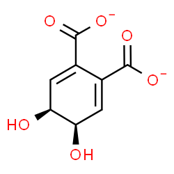 ChemSpider 2D Image | (4R,5S)-4,5-Dihydroxy-2,6-cyclohexadiene-1,2-dicarboxylate | C8H6O6