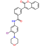 InChI=1/C26H21ClN2O4/c27-22-16-20(8-9-23(22)29-10-12-32-13-11-29)28-25(30)19-6-3-5-17(14-19)21-15-18-4-1-2-7-24(18)33-26(21)31/h1-9,14-16H,10-13H2,(H,28,30)