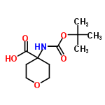 InChI=1/C11H19NO5/c1-10(2,3)17-9(15)12-11(8(13)14)4-6-16-7-5-11/h4-7H2,1-3H3,(H,12,15)(H,13,14)