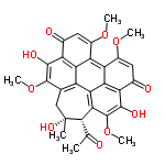 InChI=1/C30H26O10/c1-10(31)25-24-22-16-11(9-30(25,2)36)28(39-5)26(34)17-12(32)7-14(37-3)19(21(16)17)20-15(38-4)8-13(33)18(23(20)22)27(35)29(24)40-6/h7-8,25,34-36H,9H2,1-6H3/t25-,30+/m0/s1