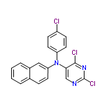 InChI=1/C20H12Cl3N3/c21-15-6-9-16(10-7-15)26(18-12-24-20(23)25-19(18)22)17-8-5-13-3-1-2-4-14(13)11-17/h1-12H