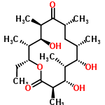 InChI=1/C21H38O6/c1-8-16-12(4)19(24)13(5)17(22)10(2)9-11(3)18(23)14(6)20(25)15(7)21(26)27-16/h10-16,18-20,23-25H,8-9H2,1-7H3/t10-,11+,12+,13+,14-,15-,16-,18+,19+,20+/m1/s1