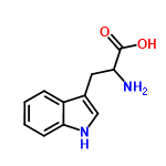 InChI=1/C11H12N2O2/c12-9(11(14)15)5-7-6-13-10-4-2-1-3-8(7)10/h1-4,6,9,13H,5,12H2,(H,14,15)