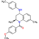 InChI=1/C26H28N2O2/c1-17-5-10-21(11-6-17)27-24-16-19(3)28(25-15-18(2)7-14-23(24)25)26(29)20-8-12-22(30-4)13-9-20/h5-15,19,24,27H,16H2,1-4H3/t19-,24-/m0/s1