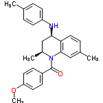 InChI=1/C26H28N2O2/c1-17-5-10-21(11-6-17)27-24-16-19(3)28(25-15-18(2)7-14-23(24)25)26(29)20-8-12-22(30-4)13-9-20/h5-15,19,24,27H,16H2,1-4H3/t19-,24+/m0/s1