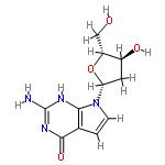 InChI=1/C11H14N4O4/c12-11-13-9-5(10(18)14-11)1-2-15(9)8-3-6(17)7(4-16)19-8/h1-2,6-8,16-17H,3-4H2,(H3,12,13,14,18)/t6-,7+,8+/m0/s1