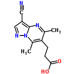 InChI=1/C12H12N4O2/c1-7-10(3-4-11(17)18)8(2)16-12(15-7)9(5-13)6-14-16/h6H,3-4H2,1-2H3,(H,17,18)