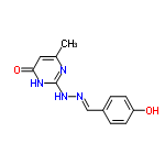 InChI=1/C12H12N4O2/c1-8-6-11(18)15-12(14-8)16-13-7-9-2-4-10(17)5-3-9/h2-7,17H,1H3,(H2,14,15,16,18)/b13-7+