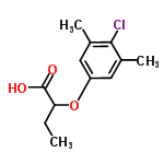 InChI=1/C12H15ClO3/c1-4-10(12(14)15)16-9-5-7(2)11(13)8(3)6-9/h5-6,10H,4H2,1-3H3,(H,14,15)