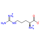 InChI=1/C6H14N4O2/c7-4(5(11)12)2-1-3-10-6(8)9/h4H,1-3,7H2,(H,11,12)(H4,8,9,10)/p+1/t4-/m0/s1