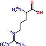 InChI=1/C6H14N4O2/c7-4(5(11)12)2-1-3-10-6(8)9/h4H,1-3,7H2,(H,11,12)(H4,8,9,10)/t4-/m0/s1/i7+1,8+1,9+1,10+1