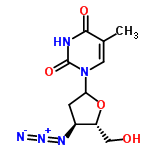 InChI=1/C10H13N5O4/c1-5-3-15(10(18)12-9(5)17)8-2-6(13-14-11)7(4-16)19-8/h3,6-8,16H,2,4H2,1H3,(H,12,17,18)/t6-,7+,8?/m0/s1