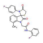 InChI=1/C25H19F2N3O3S/c1-15-5-4-6-18-23(15)29(13-21(31)28-20-8-3-2-7-19(20)27)24(33)25(18)30(22(32)14-34-25)17-11-9-16(26)10-12-17/h2-12H,13-14H2,1H3,(H,28,31)