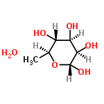 InChI=1/C6H12O5.H2O/c1-2-3(7)4(8)5(9)6(10)11-2;/h2-10H,1H3;1H2/t2-,3-,4+,5+,6+;/m0./s1