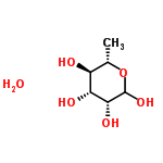 InChI=1/C6H12O5.H2O/c1-2-3(7)4(8)5(9)6(10)11-2;/h2-10H,1H3;1H2/t2-,3-,4+,5+,6?;/m0./s1