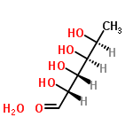 InChI=1/C6H12O5.H2O/c1-3(8)5(10)6(11)4(9)2-7;/h2-6,8-11H,1H3;1H2/t3-,4-,5-,6-;/m0./s1