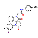 InChI=1/C25H19F2N3O3S/c1-15-6-8-16(9-7-15)28-22(31)13-29-21-5-3-2-4-18(21)25(24(29)33)30(23(32)14-34-25)17-10-11-19(26)20(27)12-17/h2-12H,13-14H2,1H3,(H,28,31)