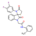 InChI=1/C25H19F2N3O3S/c1-15-6-2-4-8-20(15)28-22(31)13-29-21-9-5-3-7-17(21)25(24(29)33)30(23(32)14-34-25)16-10-11-18(26)19(27)12-16/h2-12H,13-14H2,1H3,(H,28,31)