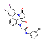 InChI=1/C25H19F2N3O3S/c1-15-5-4-6-16(11-15)28-22(31)13-29-21-8-3-2-7-18(21)25(24(29)33)30(23(32)14-34-25)17-9-10-19(26)20(27)12-17/h2-12H,13-14H2,1H3,(H,28,31)