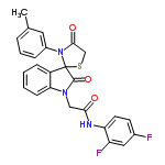 InChI=1/C25H19F2N3O3S/c1-15-5-4-6-17(11-15)30-23(32)14-34-25(30)18-7-2-3-8-21(18)29(24(25)33)13-22(31)28-20-10-9-16(26)12-19(20)27/h2-12H,13-14H2,1H3,(H,28,31)