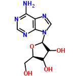 InChI=1/C10H13N5O4/c11-8-5-9(13-2-12-8)15(3-14-5)10-7(18)6(17)4(1-16)19-10/h2-4,6-7,10,16-18H,1H2,(H2,11,12,13)/t4-,6?,7?,10+/m0/s1