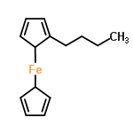 InChI=1/C9H13.C5H5.Fe/c1-2-3-6-9-7-4-5-8-9;1-2-4-5-3-1;/h4-5,7-8H,2-3,6H2,1H3;1-5H;/rC14H18Fe/c1-2-3-7-12-8-6-11-14(12)15-13-9-4-5-10-13/h4-6,8-11,13-14H,2-3,7H2,1H3