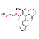 InChI=1/C21H23NO6/c1-12-18(21(24)26-9-8-25-2)19(20-14(22-12)4-3-5-15(20)23)13-6-7-16-17(10-13)28-11-27-16/h6-7,10,19,22H,3-5,8-9,11H2,1-2H3