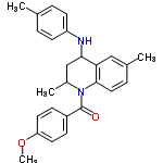 InChI=1/C26H28N2O2/c1-17-5-10-21(11-6-17)27-24-16-19(3)28(25-14-7-18(2)15-23(24)25)26(29)20-8-12-22(30-4)13-9-20/h5-15,19,24,27H,16H2,1-4H3