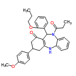 InChI=1/C32H34N2O4/c1-4-18-38-29-13-9-6-10-24(29)32-31-26(33-25-11-7-8-12-27(25)34(32)30(36)5-2)19-22(20-28(31)35)21-14-16-23(37-3)17-15-21/h6-17,22,32-33H,4-5,18-20H2,1-3H3