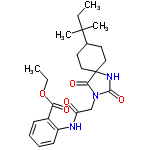 InChI=1/C24H33N3O5/c1-5-23(3,4)16-11-13-24(14-12-16)21(30)27(22(31)26-24)15-19(28)25-18-10-8-7-9-17(18)20(29)32-6-2/h7-10,16H,5-6,11-15H2,1-4H3,(H,25,28)(H,26,31)