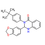 InChI=1/C25H24N2O3/c1-25(2,3)17-9-11-18(12-10-17)27-23(16-8-13-21-22(14-16)30-15-29-21)26-20-7-5-4-6-19(20)24(27)28/h4-14,23,26H,15H2,1-3H3