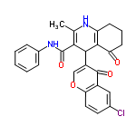 InChI=1/C26H21ClN2O4/c1-14-22(26(32)29-16-6-3-2-4-7-16)23(24-19(28-14)8-5-9-20(24)30)18-13-33-21-11-10-15(27)12-17(21)25(18)31/h2-4,6-7,10-13,23,28H,5,8-9H2,1H3,(H,29,32)