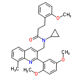 InChI=1/C32H34N2O4/c1-21-8-7-10-23-18-24(32(33-31(21)23)27-19-26(36-2)15-16-29(27)38-4)20-34(25-13-14-25)30(35)17-12-22-9-5-6-11-28(22)37-3/h5-11,15-16,18-19,25H,12-14,17,20H2,1-4H3