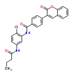 InChI=1/C26H21ClN2O4/c1-2-5-24(30)28-19-12-13-21(27)22(15-19)29-25(31)17-10-8-16(9-11-17)20-14-18-6-3-4-7-23(18)33-26(20)32/h3-4,6-15H,2,5H2,1H3,(H,28,30)(H,29,31)